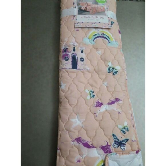 IVY HILL HOME FAIRY UNICORN TWIN Size QUILT & SHAM SET NEW! - Picture 3 of 9